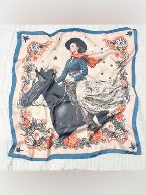 NWT Cosmic Cowgirl Silk Wild Rag • Midnight Stallion Celestial Western Scarf